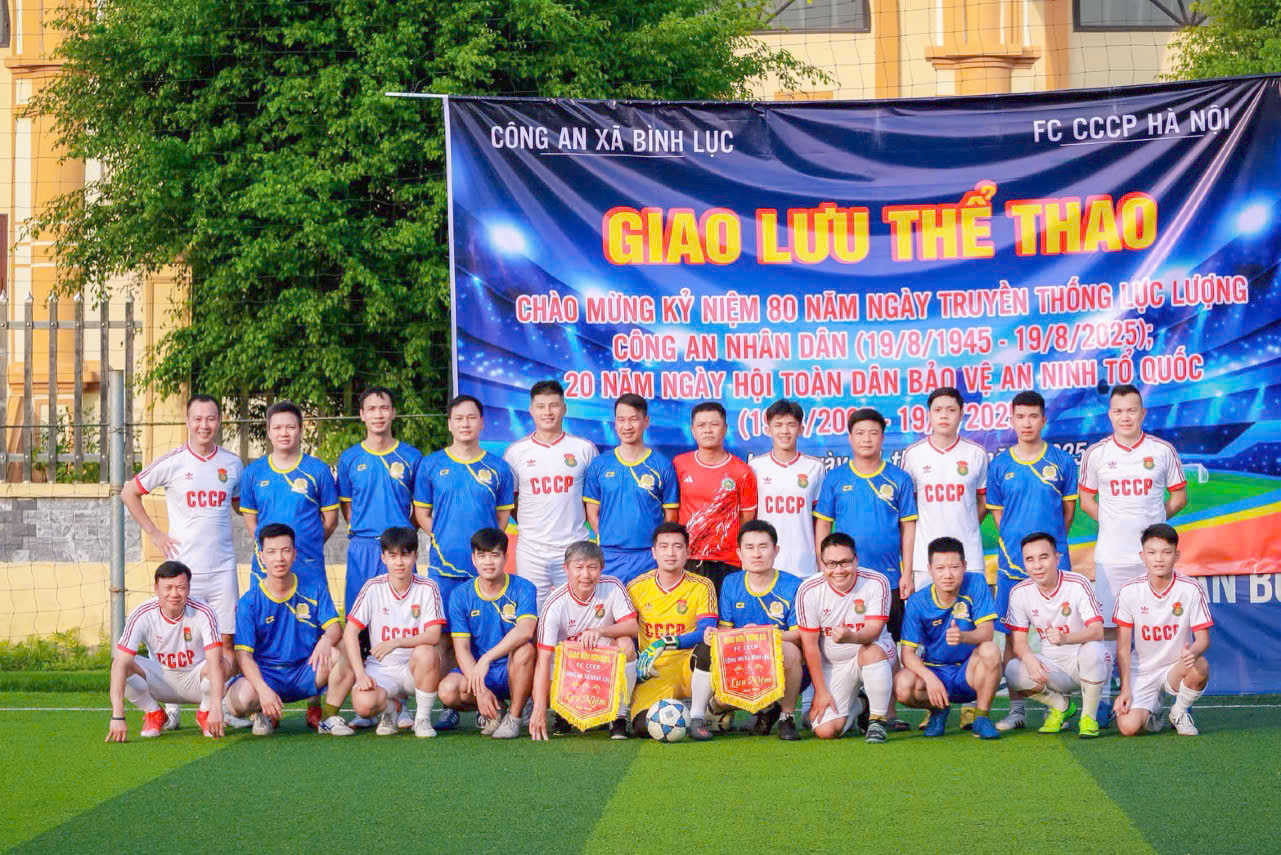 CÔNG AN XÃ BÌNH LỤC TỔ CHỨC GIAO LƯU BÓNG ĐÁ
