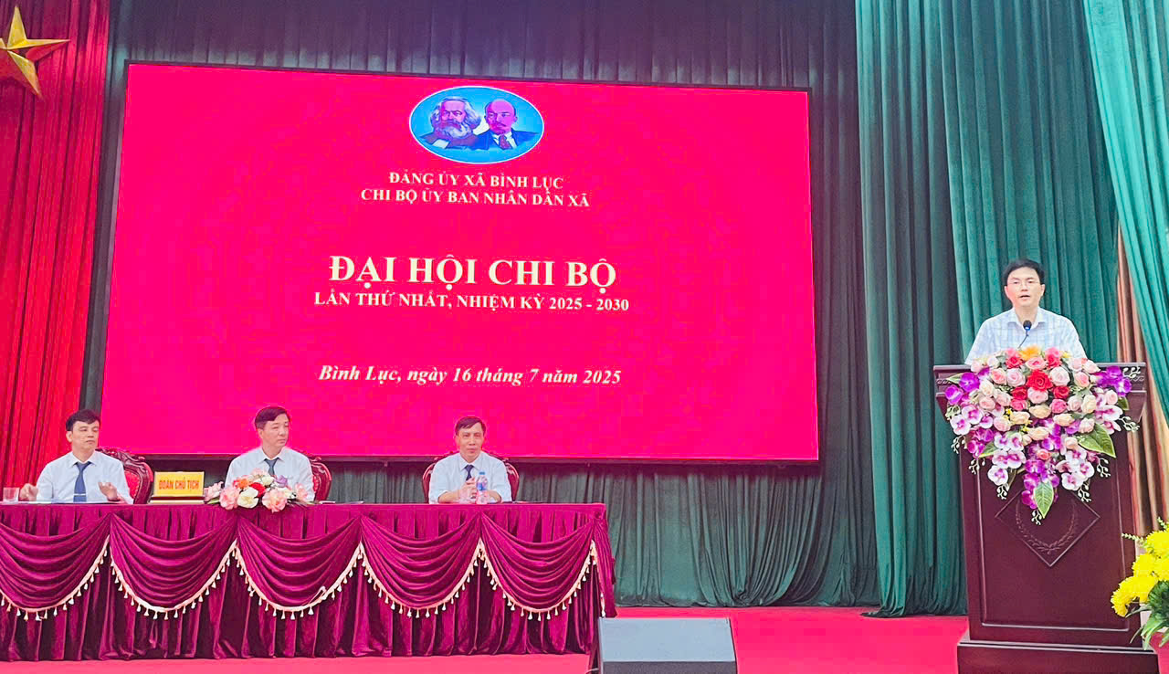 Đại hội Chi bộ lần thứ I, nhiệm kỳ 2025 - 2030 các cơ quan Đảng và UBND xã Bình Lục, tỉnh Ninh Bình.